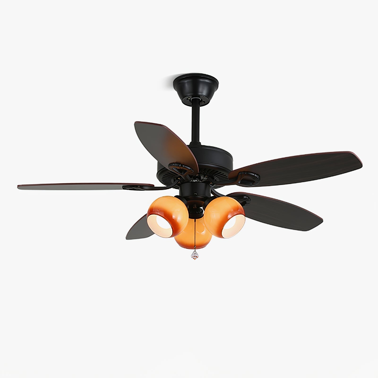 Plafondventilator met Verlichting en Afstandsbediening Klassiek Hout en Glas Ø107cm | Sansoti
