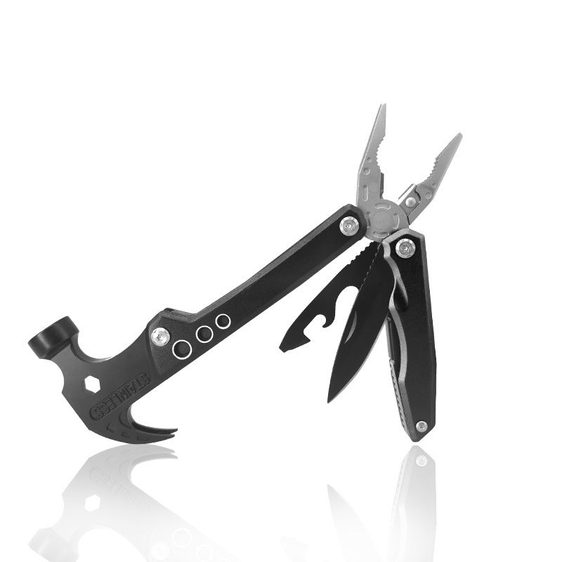 19-in-1 Multitool Hamer – Veelzijdig Gereedschap met Combinatie van Hamer, Tang, Schroevendraaier, Mes, Flesopener en 13 Extra Functies voor Camping, Klussen en Noodgevallen | Sansoti