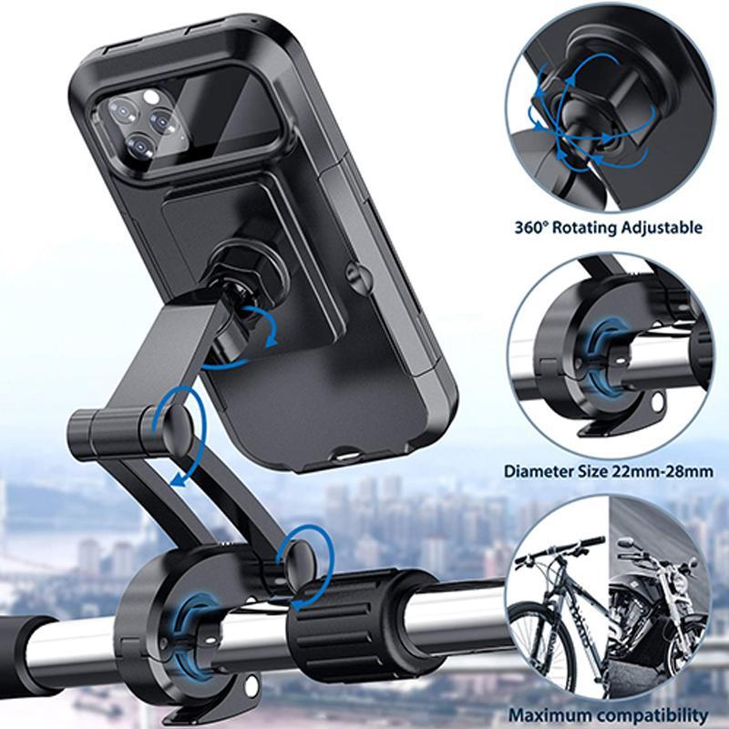 Waterdichte Telefoonhouder voor Fiets met 15W Draadloze Powerbank Zwart | Sansoti