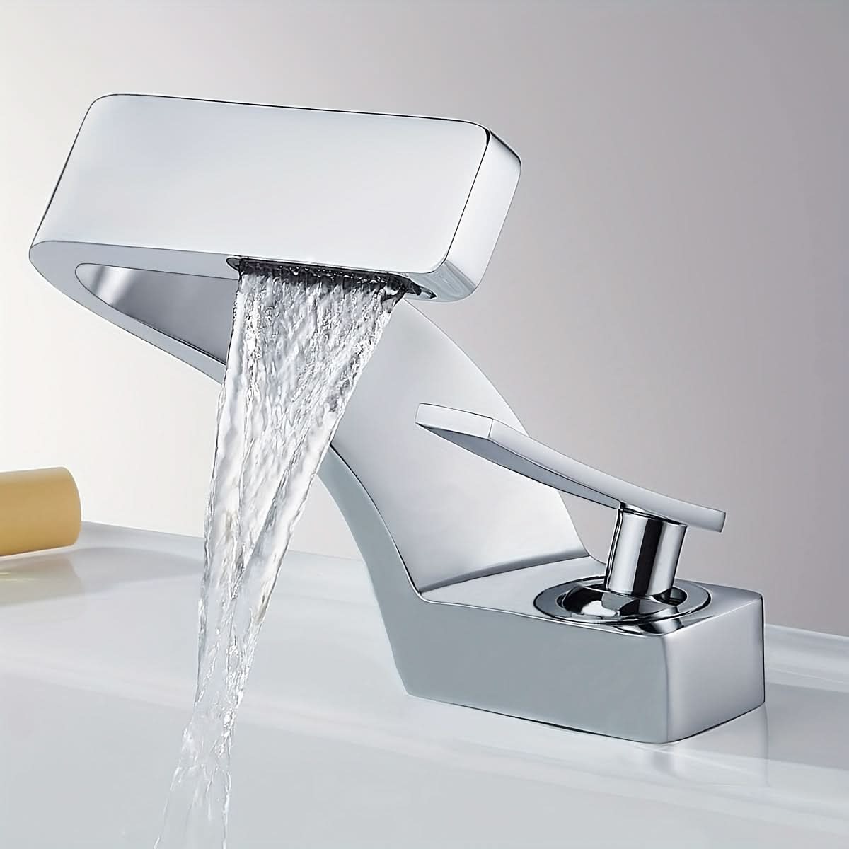Robinet de salle de bains effet cascade en RVS304, mitigeur, chrome, or, noir, robinet de lavabo au design moderne, mélangeur de vasque | Sansoti