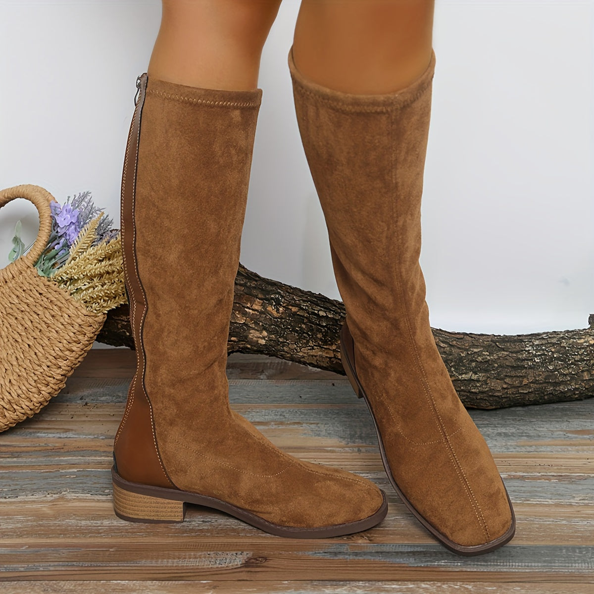 Dames Winterlaarzen Blokhak Kunstleer Western Design Gevoerd Warm Comfortabel Casual Chic Koude Dagen | Sansoti