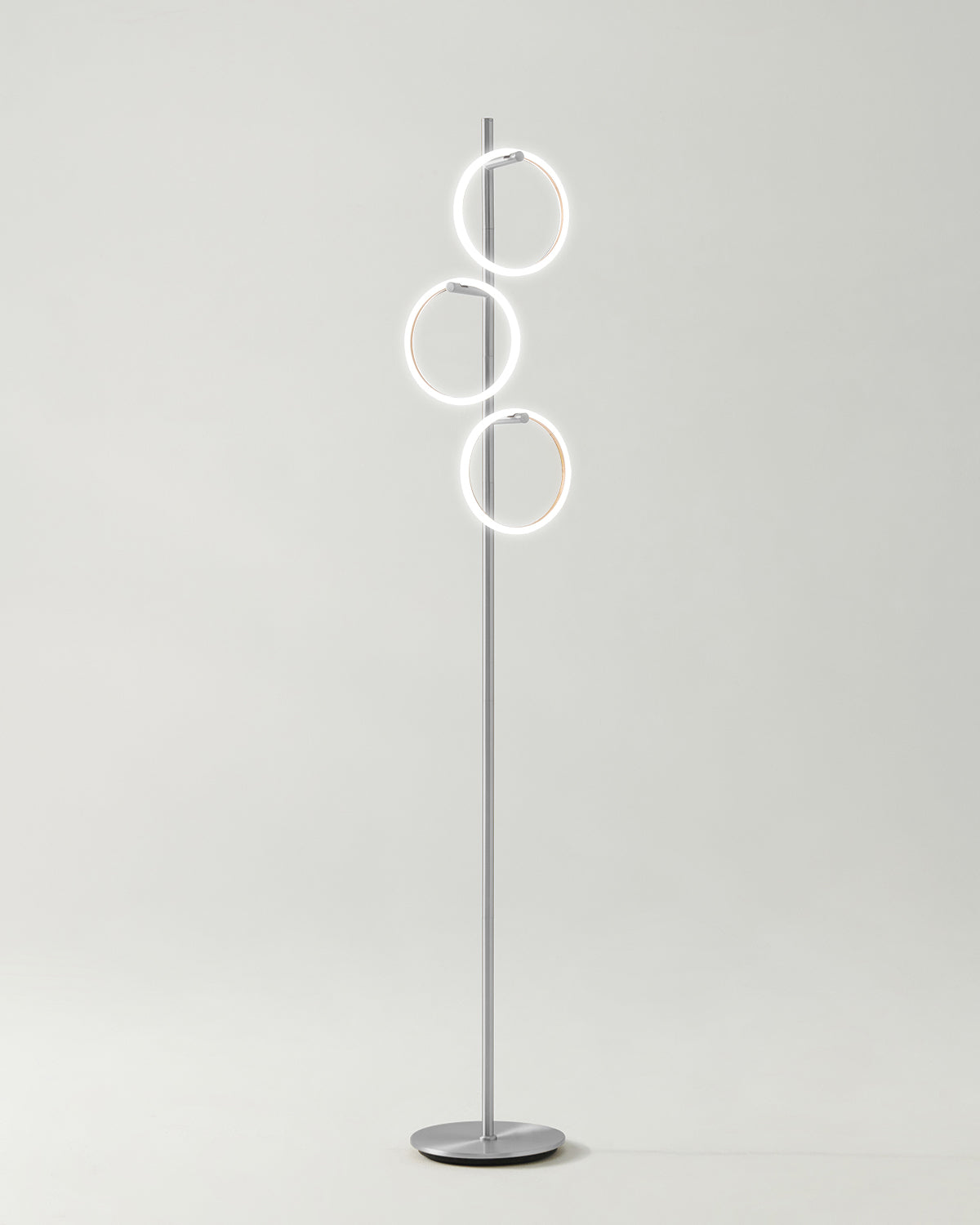 Stehleuchte Ring LED Dimmbar Gold Metall 3 Lichtkreise Modern | Restfield