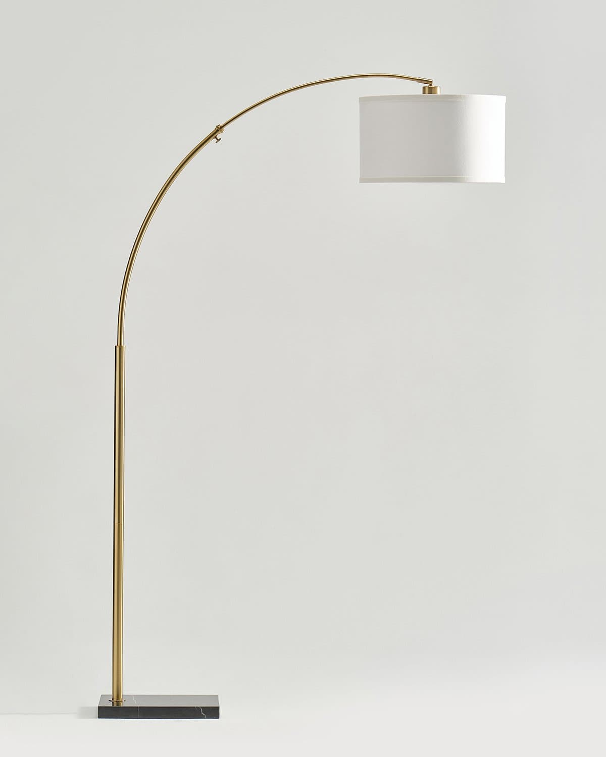 Bogenleuchte Stehleuchte Mit Marmorfuß Messing Schwarz 193cm Modern LED | Restfield