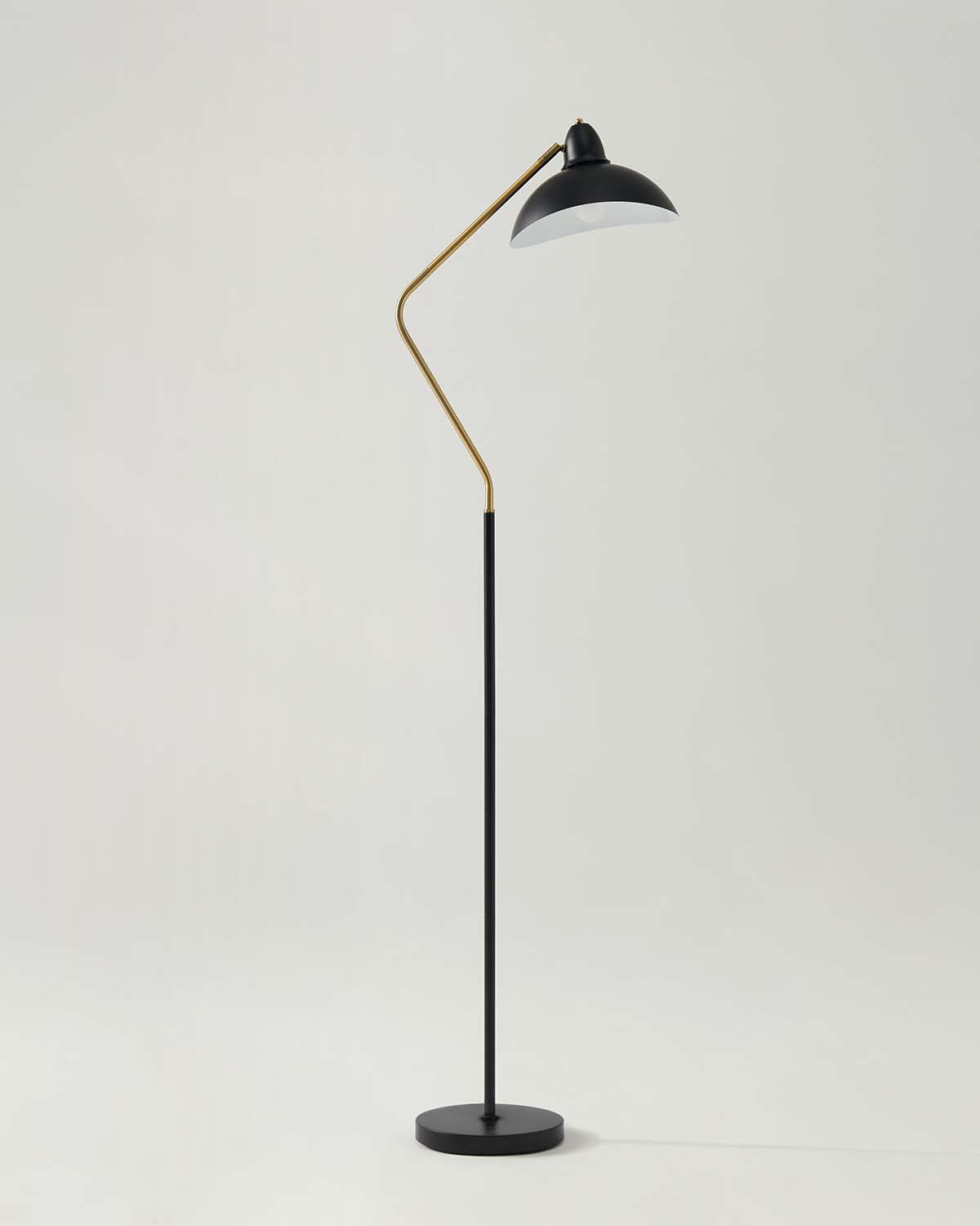 Lampadaire design asymétrique LED noir or 173cm lampe sur pied salon moderne