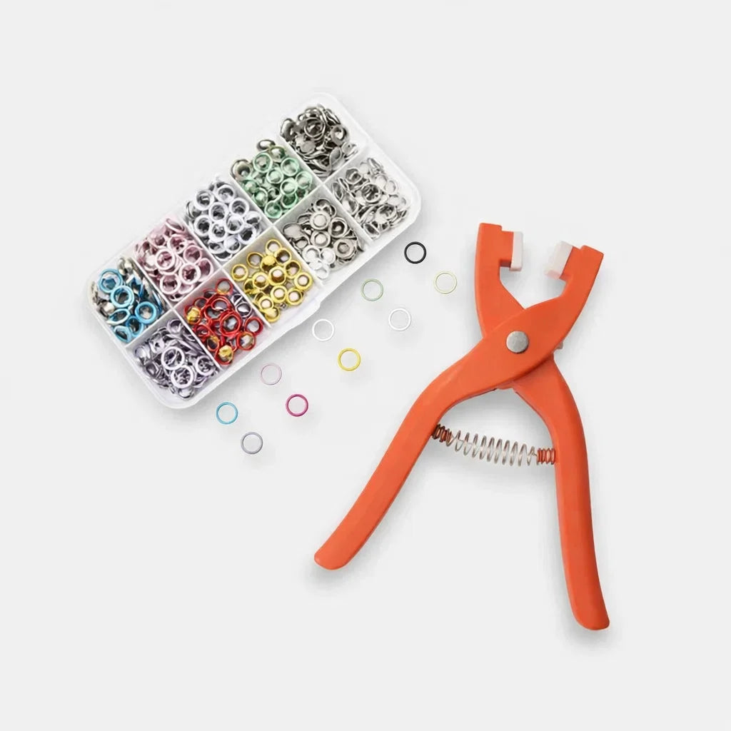 Drukknopentang Set met Opbergbox Zilver of Meerkleurig Compleet Gereedschap voor Textielreparatie Hobbynaaiprojecten Kledingaccessoires en DIY Creatieve Werkzaamheden Eenvoudig in Gebruik | Sansoti