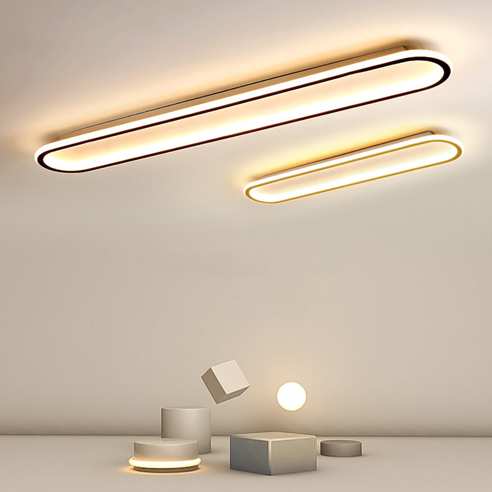 Rectangular Recessed LED Ceiling Light 40-100cm Metal Acrylic Black Gold Rose Gold Modern Design Hallway Wardrobe | Sansoti