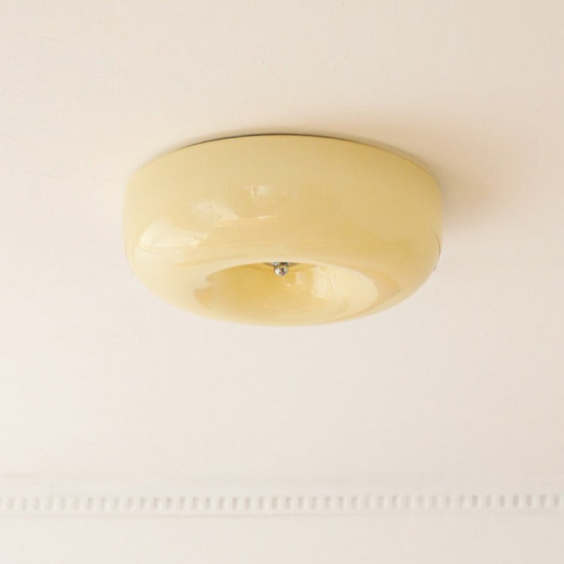 Glas-Deckenleuchte Creme Dimmbar LED Deckenbeleuchtung Skandinavisches Modernes Design Schlafzimmer Wohnzimmer | Sansoti