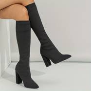 Knee-High Boots with Block Heel and Pointed Toe for a Stylish Everyday Look Women's Elegant Autumn Winter | Sansoti