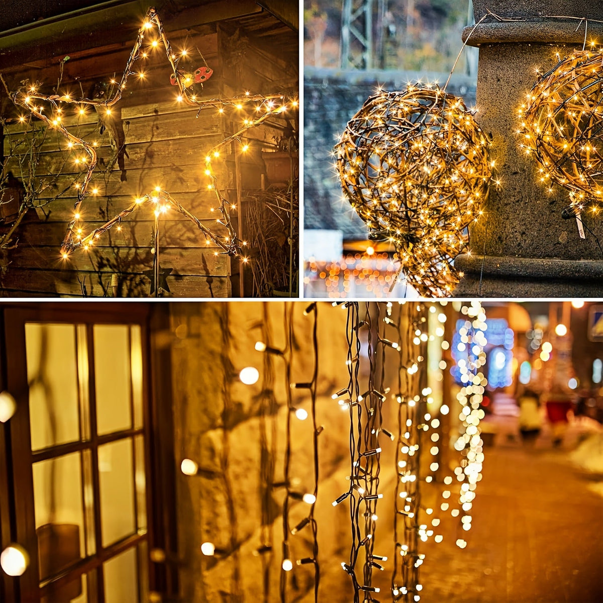 LED String Lights Outdoor IP44 Waterproof with Warm Light for Garden Patio Balcony Party Lighting Atmospheric | Sansoti