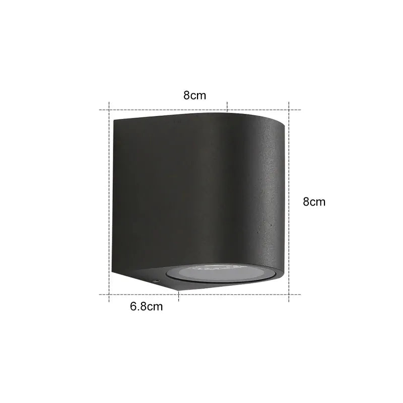 Square Outdoor Wall Light in Black Metal with Glass, LED 5W-10W, for Garden, Entrance, and Patio, Minimalist Modern Design | Sansoti