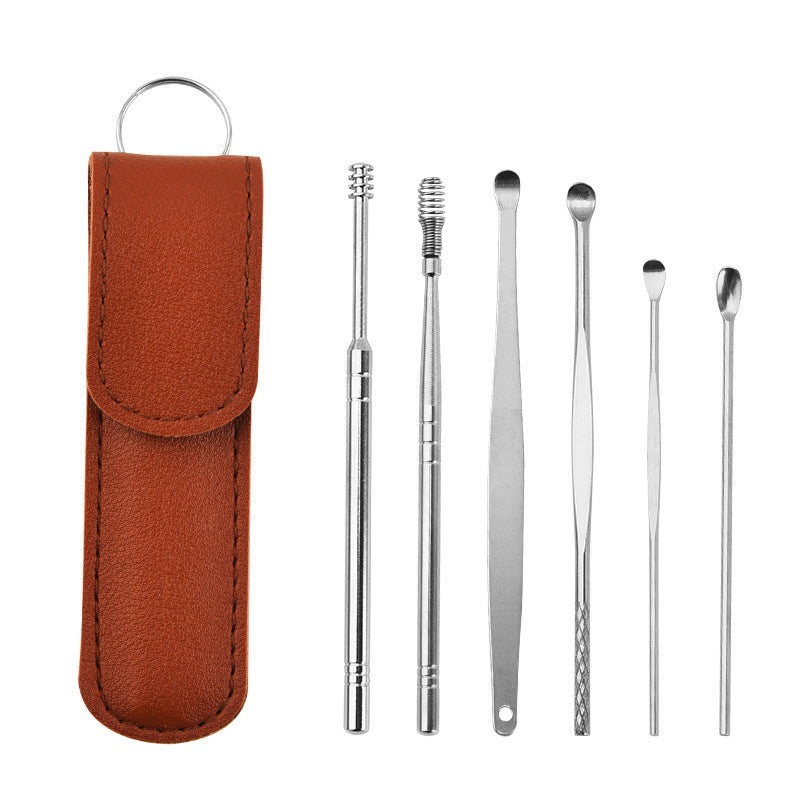 Earwax Removal Set with 6 Stainless Steel Instruments - Reusable Ear Cleaning Tools | Sansoti