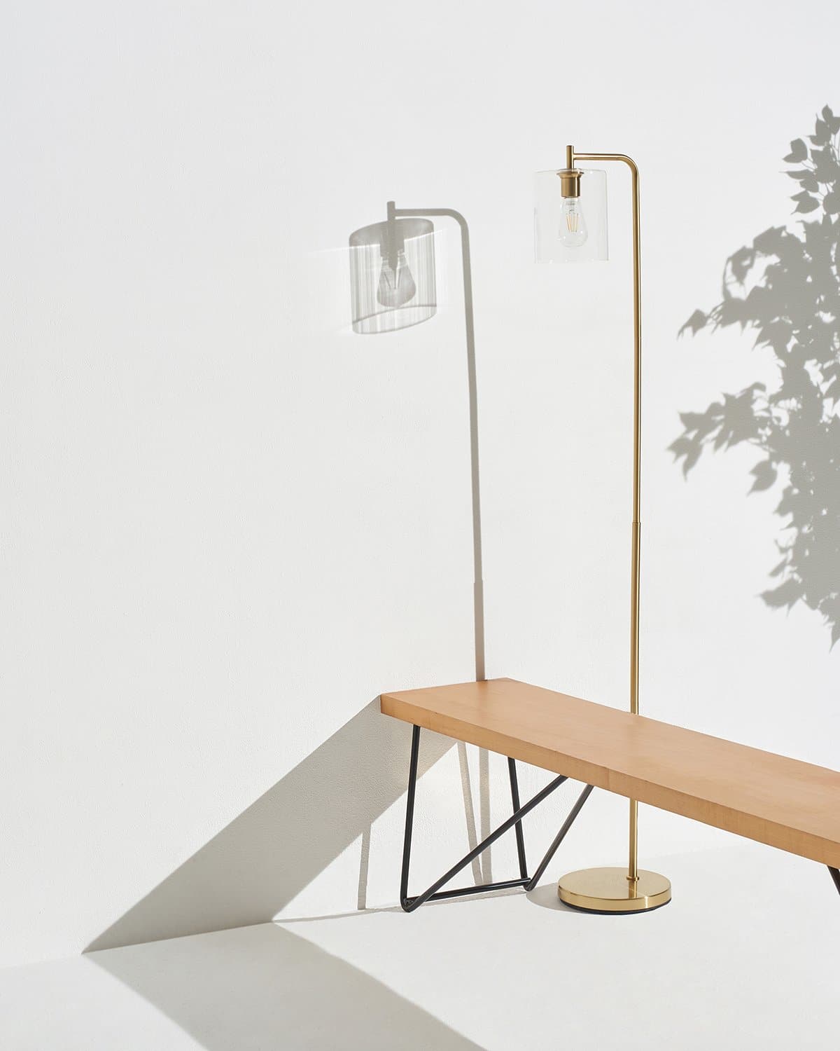 Stehleuchte Messing Modern Glas LED 168cm Minimalistische Stehlampe Wohnzimmer