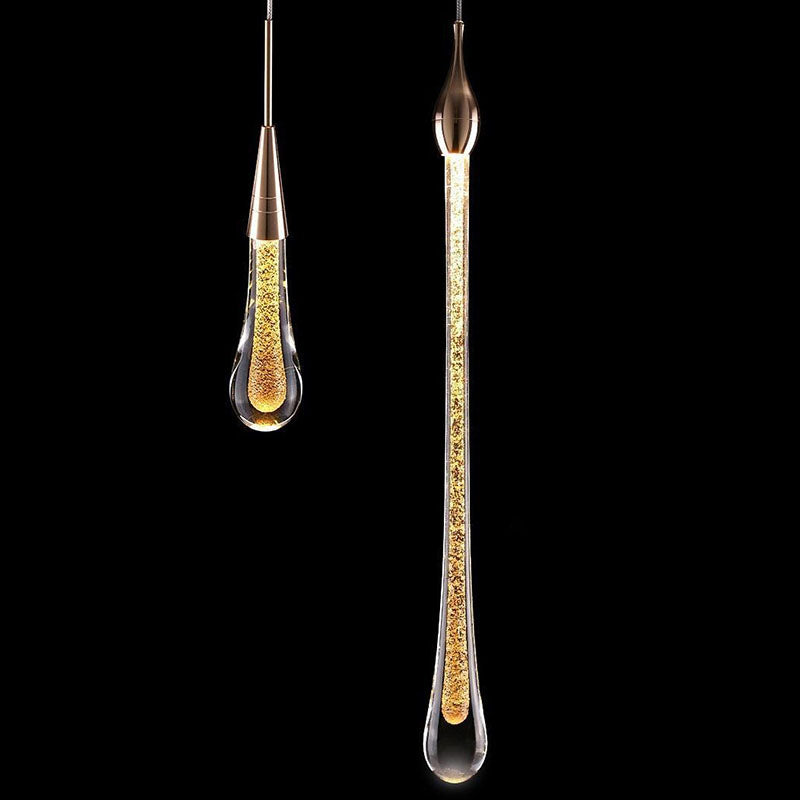 Glazen Hanglamp met Gouden Metalen Armatuur en Geïntegreerde LED-Verlichting – Scandinavisch Design voor Eetkamer, Woonkamer en Keuken | Sansoti