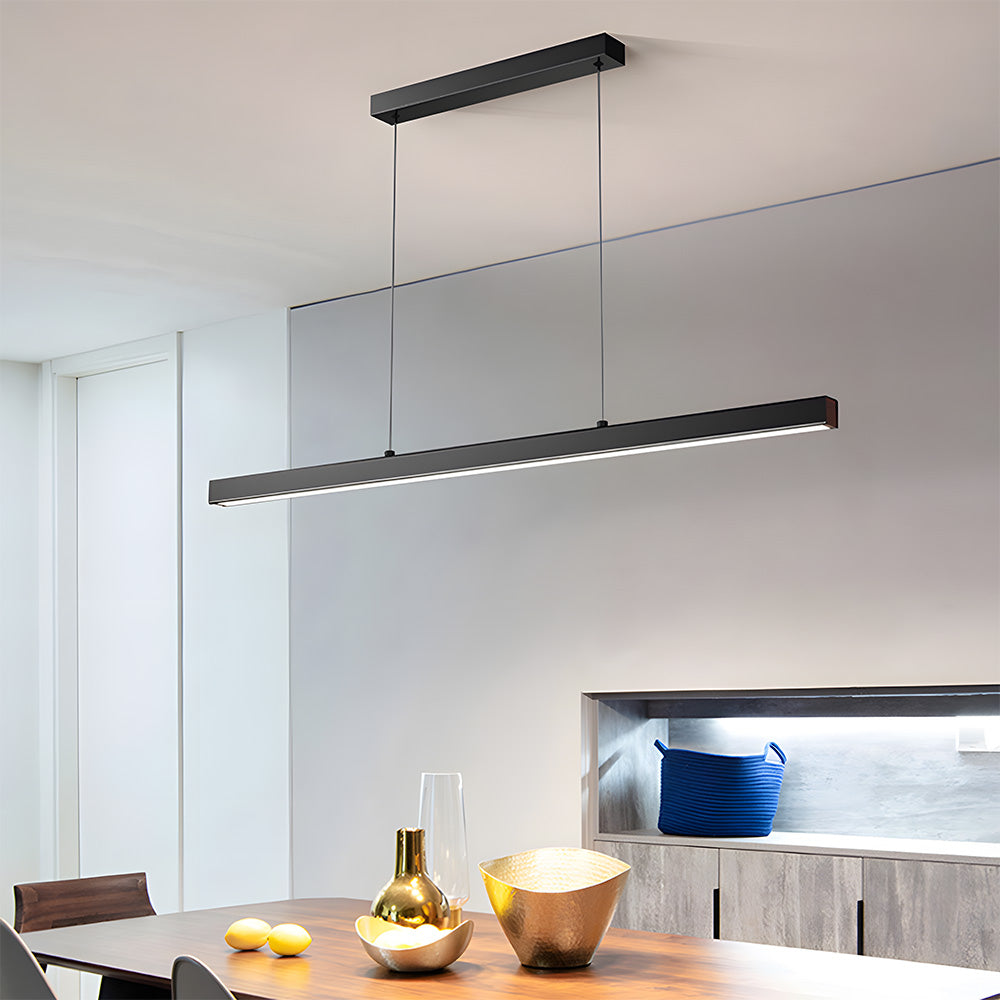 Verumo LED-Hängeleuchte Metall Schwarz Kücheninsel Esstisch Moderne Beleuchtung Lineare Hängeleuchte | Restfield