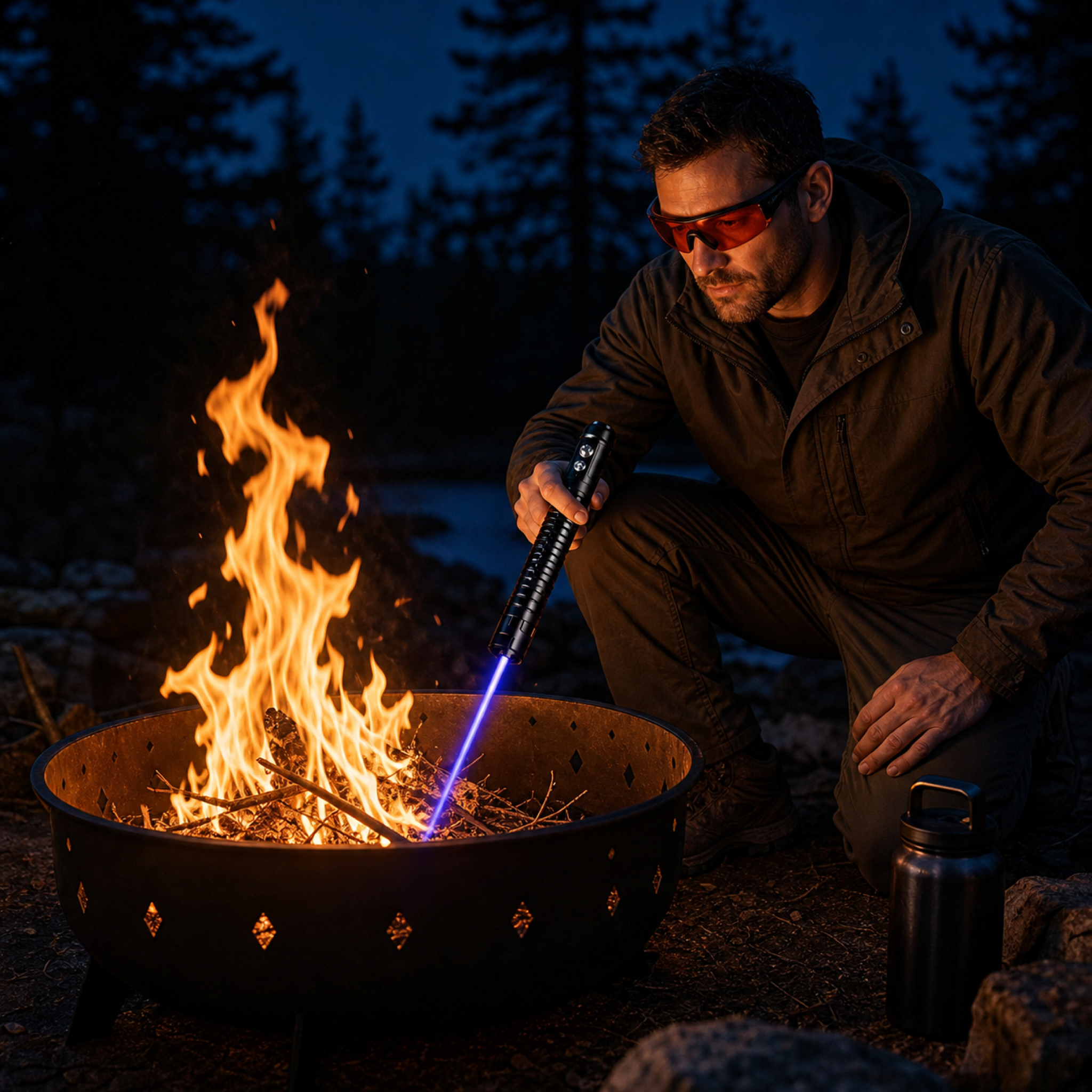 Compacte Vuurstarter Igniter 450nm Blauwe Bundel Outdoor Camping Nood Survival Vuurmaker Zwart Bushcraft | Sansoti