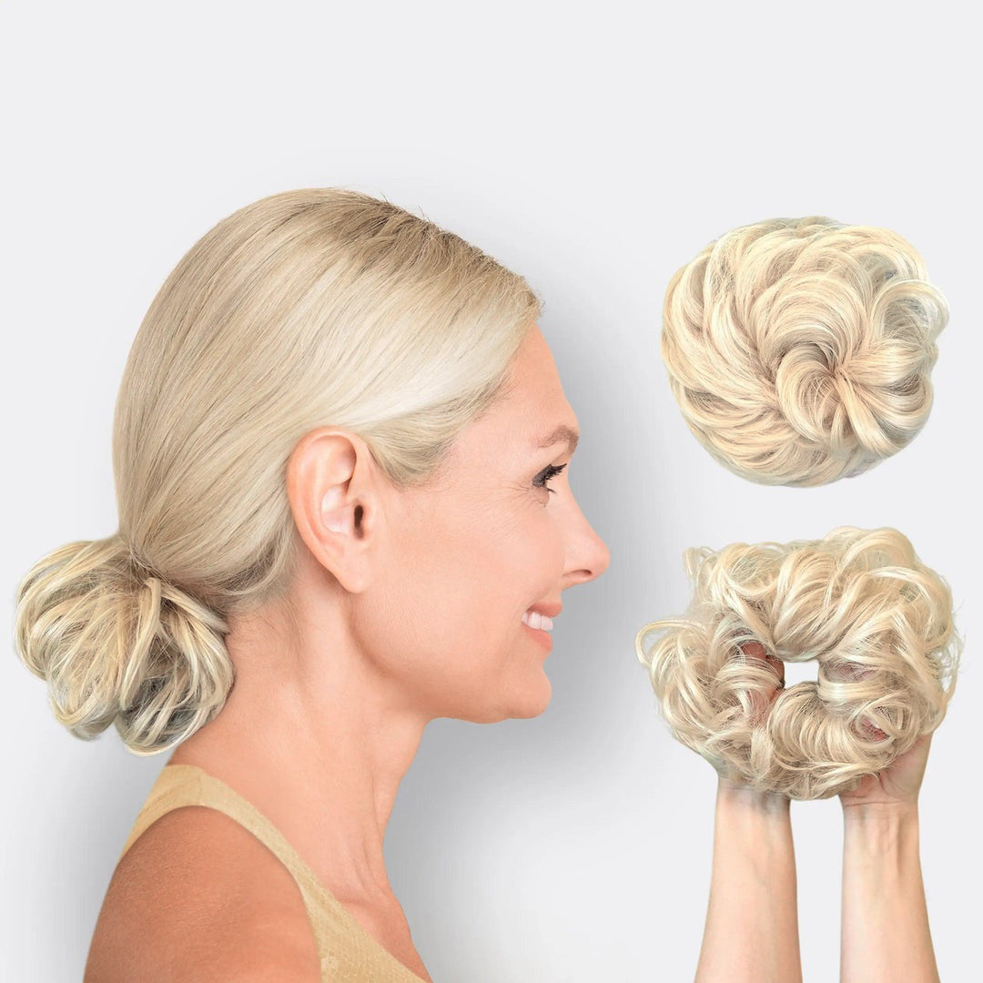 Haarextension Scrunchie Synthetisch Haar Volume Knot Elastiek Diverse Kleuren Haar Styling Accessoire Haaropsteek | Sansoti