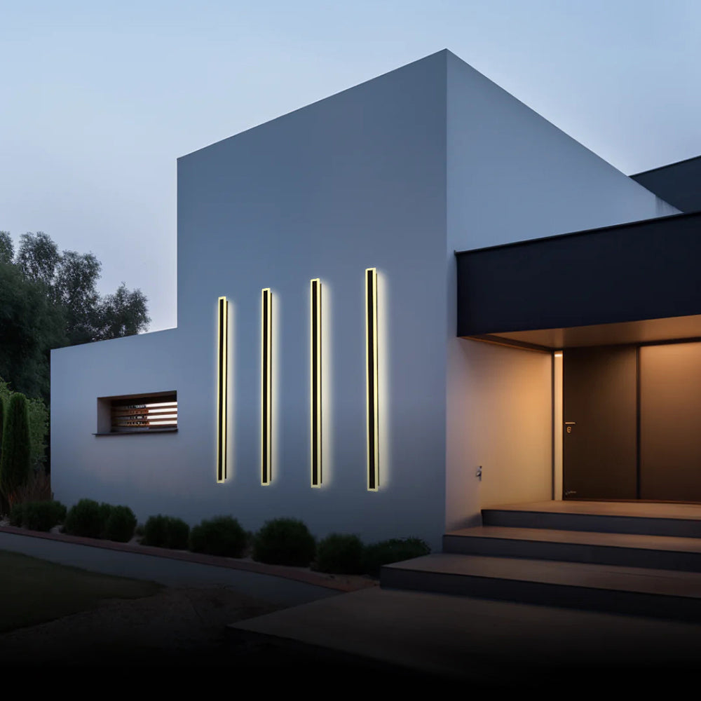 Außenwandleuchte LED Linear Schwarz Acryl IP65 Dimmbar Garten Fassade Modern | Restfield