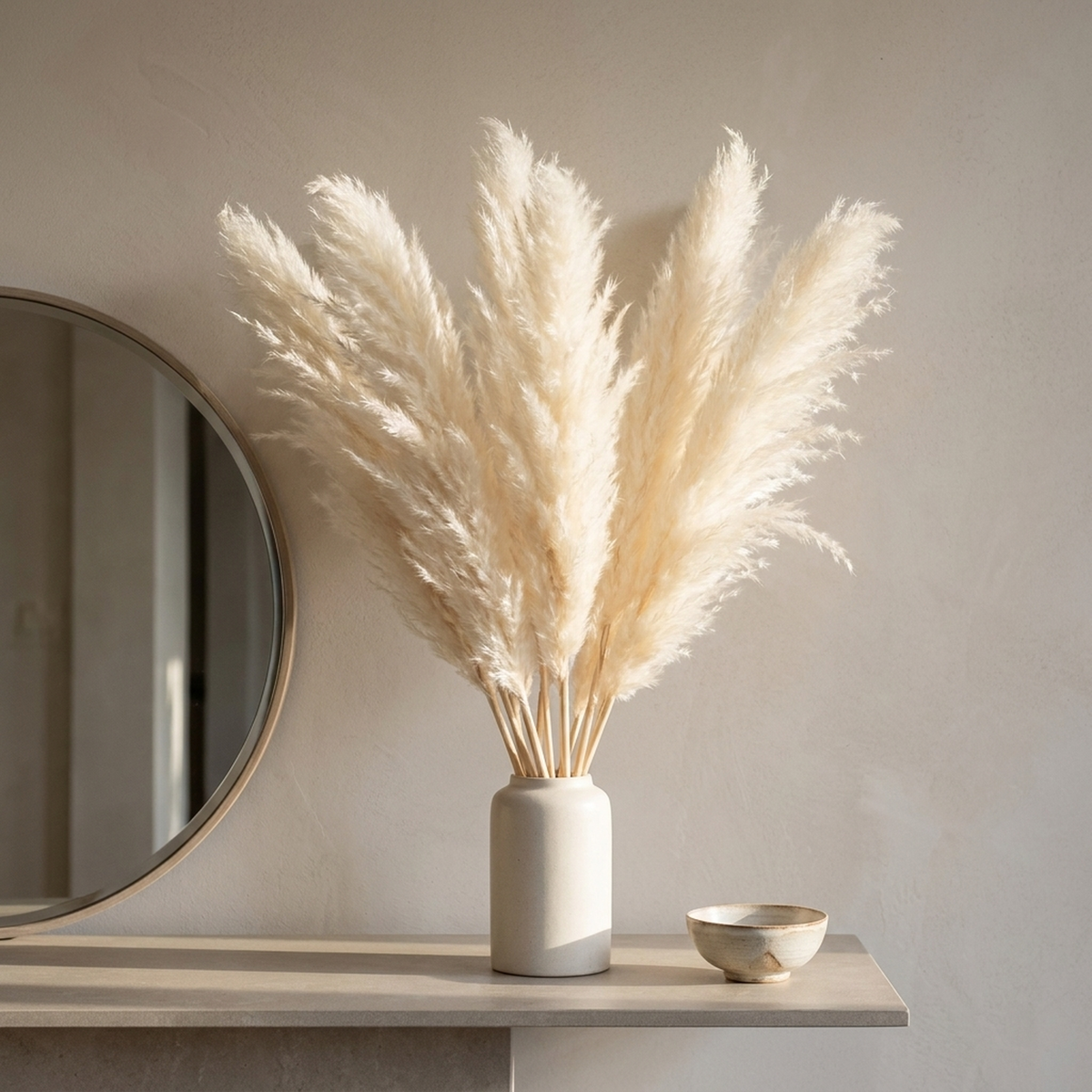 Dekorative Pampasgräser 65cm – Künstliche Dekoration im Boho-Stil für Vasen, Wohnraum und skandinavisches Interieur | Sansoti