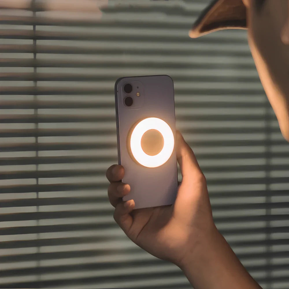 Magnetic LED Photo Light Portable Dimmable Rechargeable for Selfies Video Content Creation | Sansoti