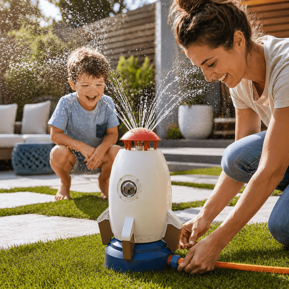 Watersproeier Raket 360° voor Kinderen – Veilig en Duurzaam voor Tuin of Strand | Sansoti