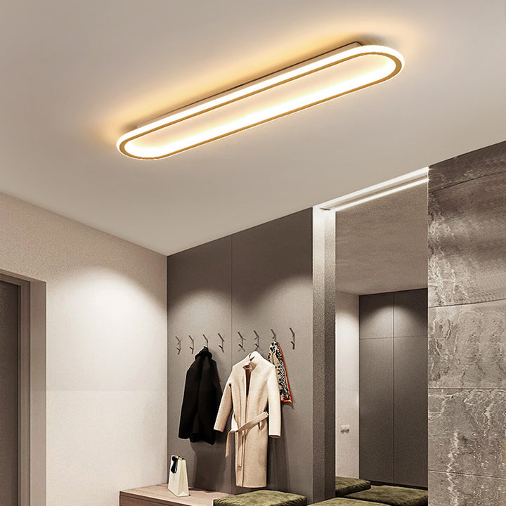 LED Deckenleuchte Langoval Schwarz Weiß Flur Wohnzimmer Schlafzimmer Modern Minimalistische Deckenbeleuchtung | Restfield