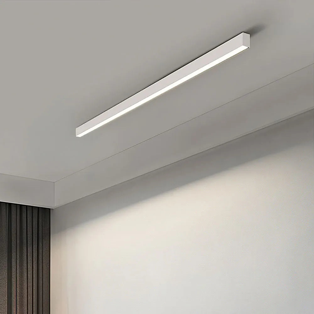LED Deckenleuchte Schwarz Langgezogen Modern für Wohnzimmer Flur Schlafzimmer Minimalistische Deckenbeleuchtung Innen | Restfield