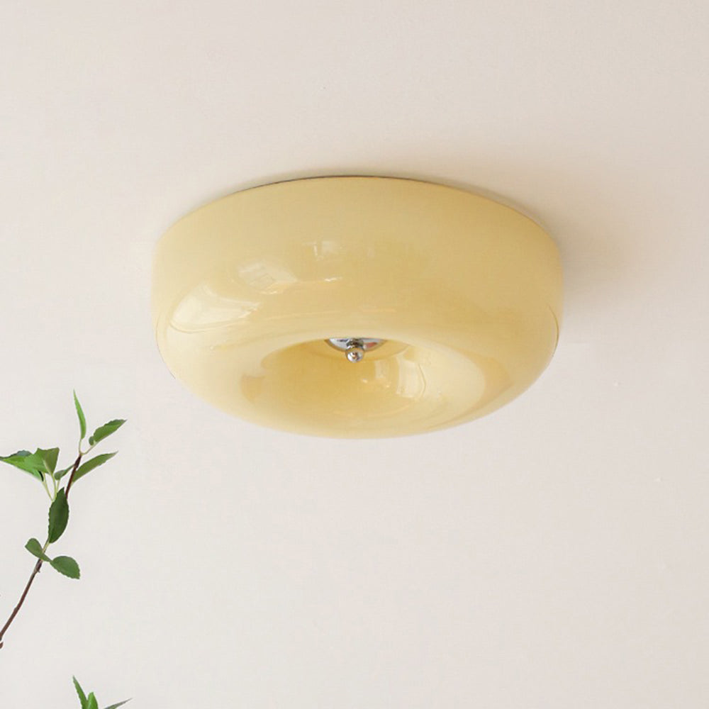 Glas-Deckenleuchte Creme Dimmbar LED Deckenbeleuchtung Skandinavisches Modernes Design Schlafzimmer Wohnzimmer | Sansoti