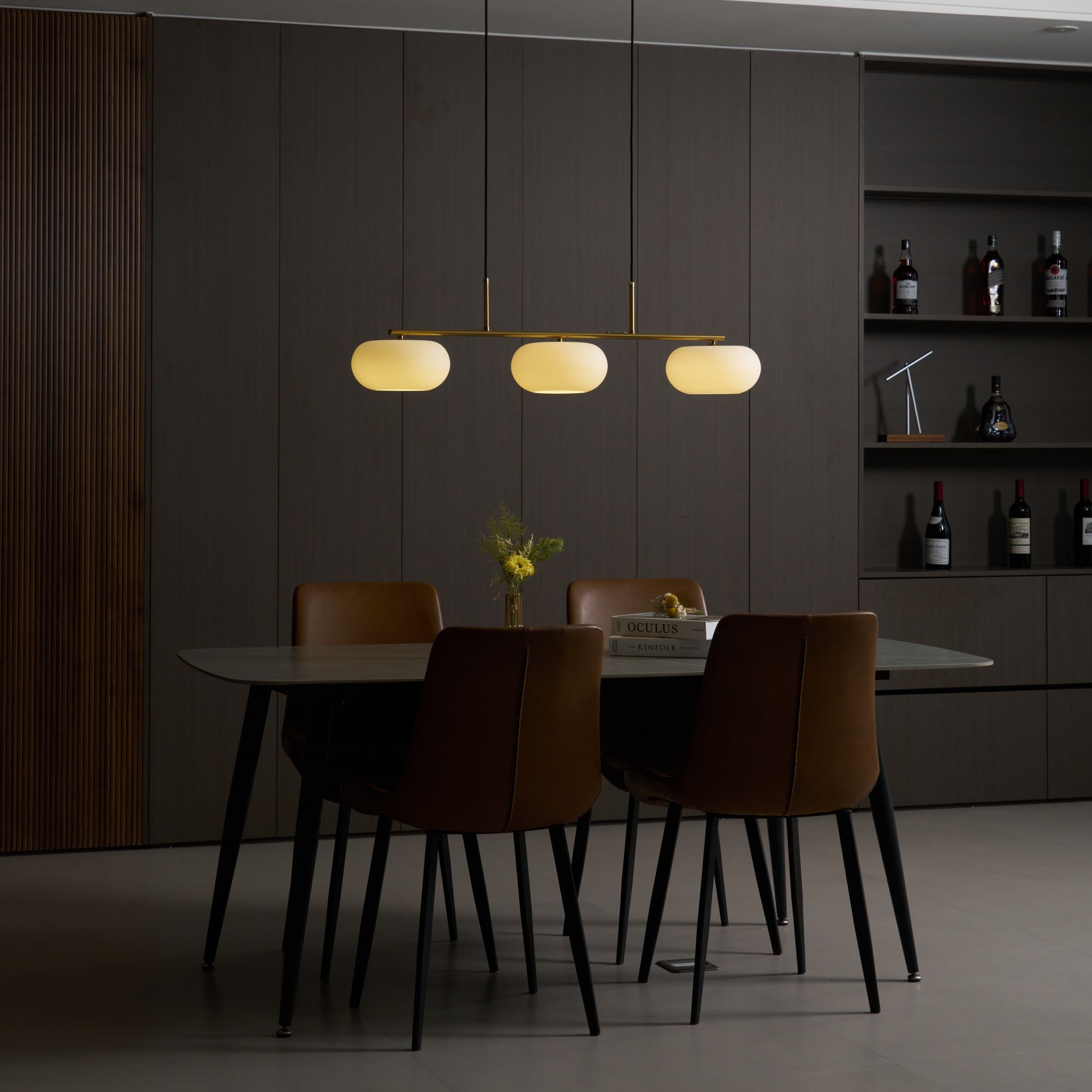 Design Hanglamp met 3 Globe Kapjes - Stijlvolle Eetkamerverlichting voor Tafel en Kookeiland - Verstelbaar 150 cm - Nikkel of Goud - E26/E27 | Sansoti