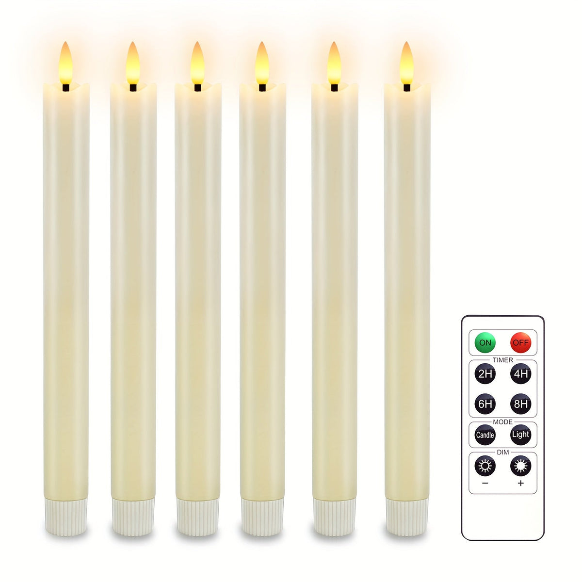 Kegelkaarsen LED Set met Afstandsbediening Ivoor Tafelverlichting Flikkerlicht Bruiloft Decoratie Sfeerlicht | Sansoti