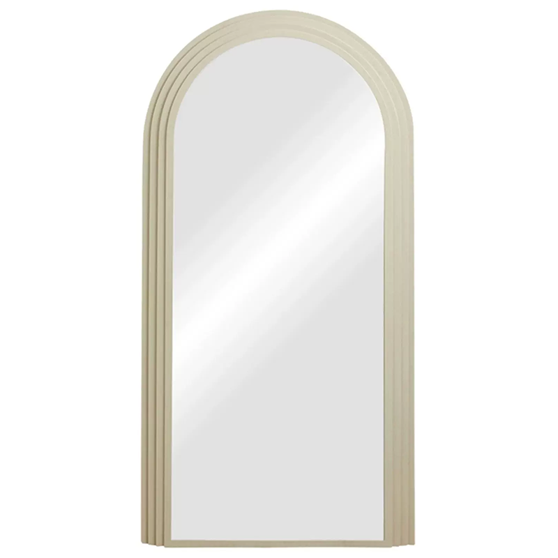 Luxury Standing Mirror with Wooden Arch Frame – Full-Length Wall Mirror 120x200cm Antique White, Khaki or Black | Sansoti