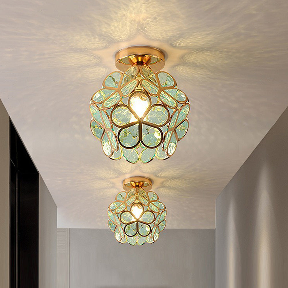 Floyem Flower Deckenleuchte 20cm Acryl Gold Flur Schlafzimmer Blumen-Design Beleuchtung kompakte Deckenleuchte Flurlampe | Restfield