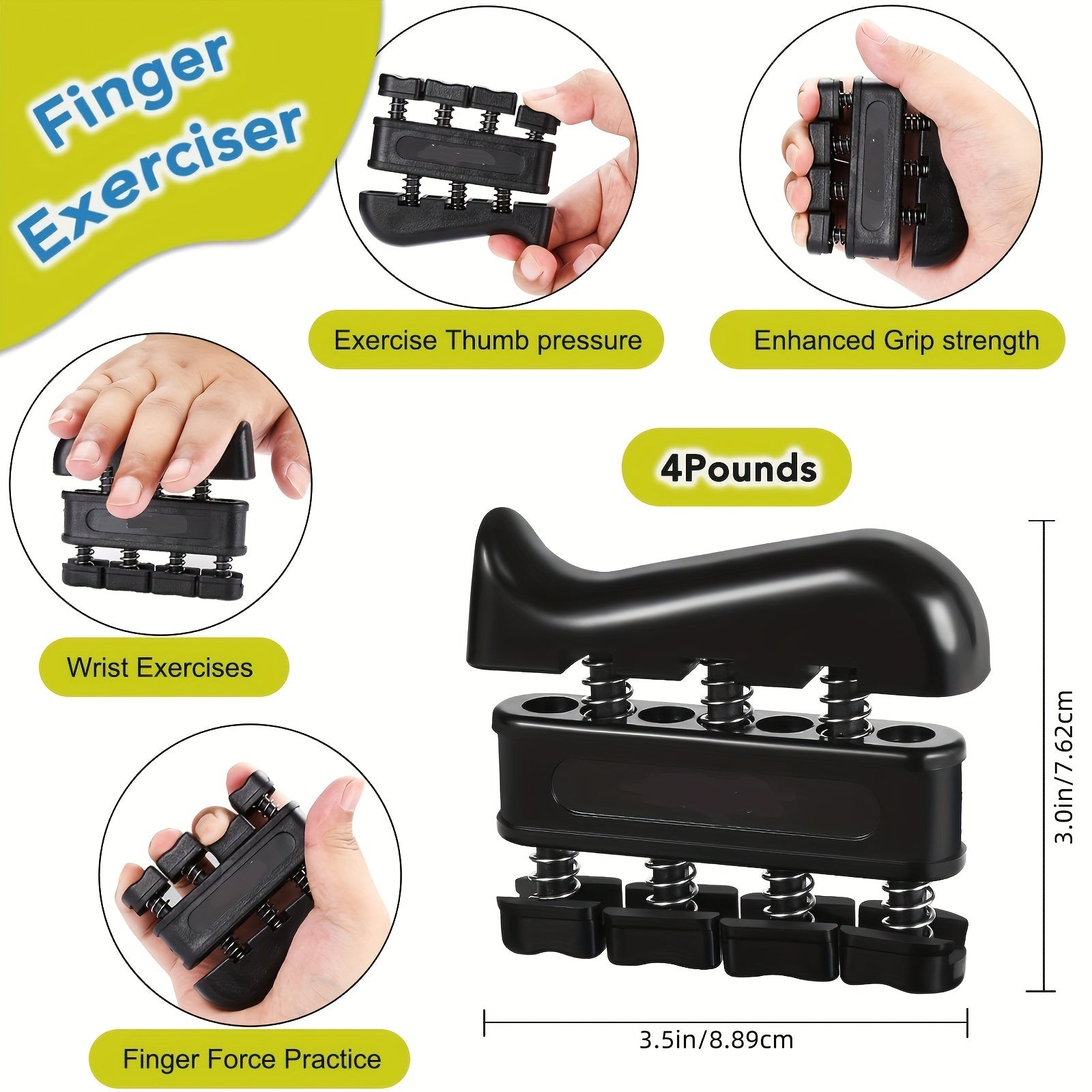 Handtrainer Set 5-in-1 voor Grip en Onderarmkracht Verstelbaar Weerstand met Vingertrainer en Krachtrubberbal | Sansoti