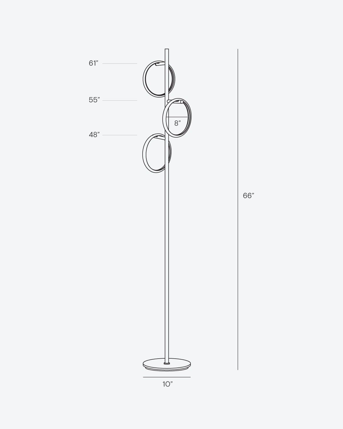 Stehleuchte Ring LED Dimmbar Gold Metall 3 Lichtkreise Modern | Restfield