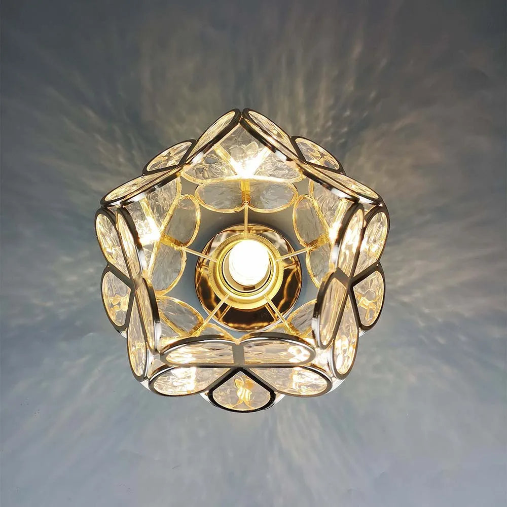 Floyem Flower Deckenleuchte 20cm Acryl Gold Flur Schlafzimmer Blumen-Design Beleuchtung kompakte Deckenleuchte Flurlampe | Restfield