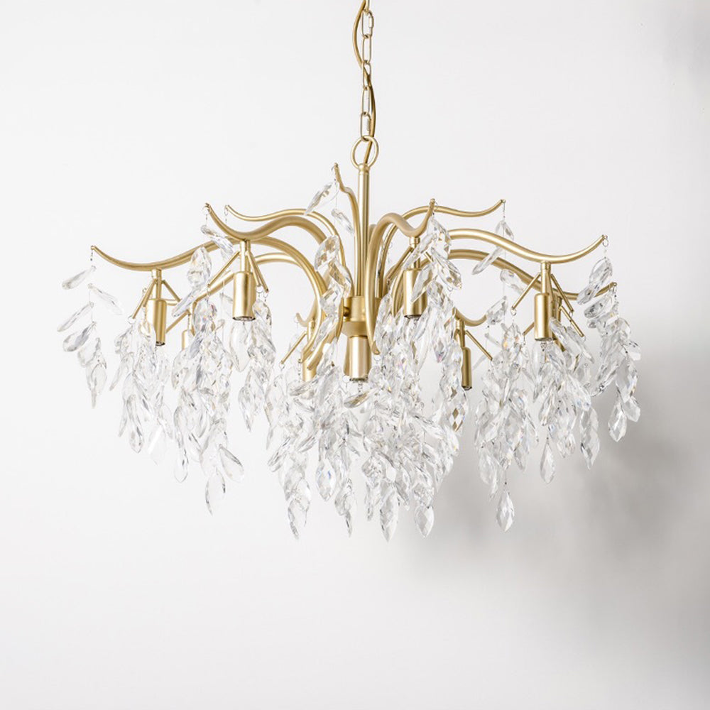 Pendelleuchte Kristall Metall Blume LED-Beleuchtung Esszimmer Wohnzimmer Modern Luxuriöses Design Deckenleuchte Hängeleuchte | Sansoti