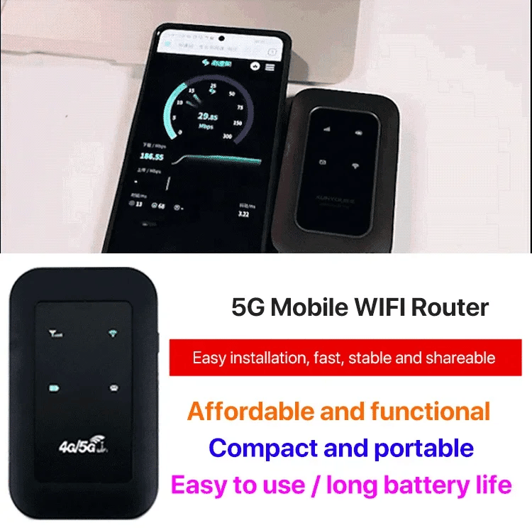 Mobiele 5G WiFi Router Draadloos Internet Onderweg Compact Zakformaat Tot 5 Apparaten Thuisnetwerk Reizen | Sansoti