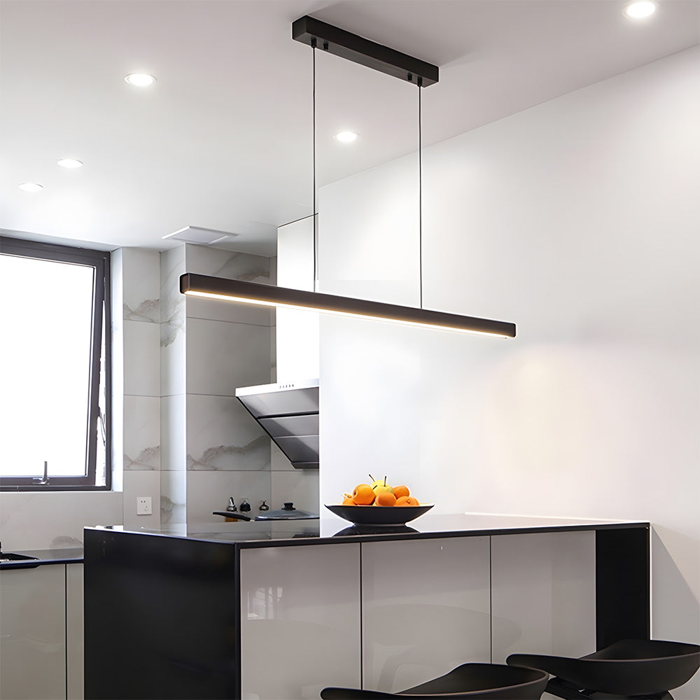 Verumo LED-Hängeleuchte Metall Schwarz Kücheninsel Esstisch Moderne Beleuchtung Lineare Hängeleuchte | Restfield