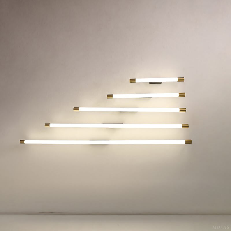 Wandleuchte LED Röhrenförmig Aluminium Schwarz Gold 40cm 60cm 90cm 120cm 150cm Wohnzimmer Schlafzimmer Spiegelleuchte Linienlampe Bad | Restfield