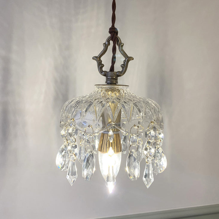 Kristall Hängelampe Kupfer E14 Vintage Blume K9 Kristall Glas Schlafzimmer Flur Eingang Romantisch Pendelleuchte Antik | Restfield