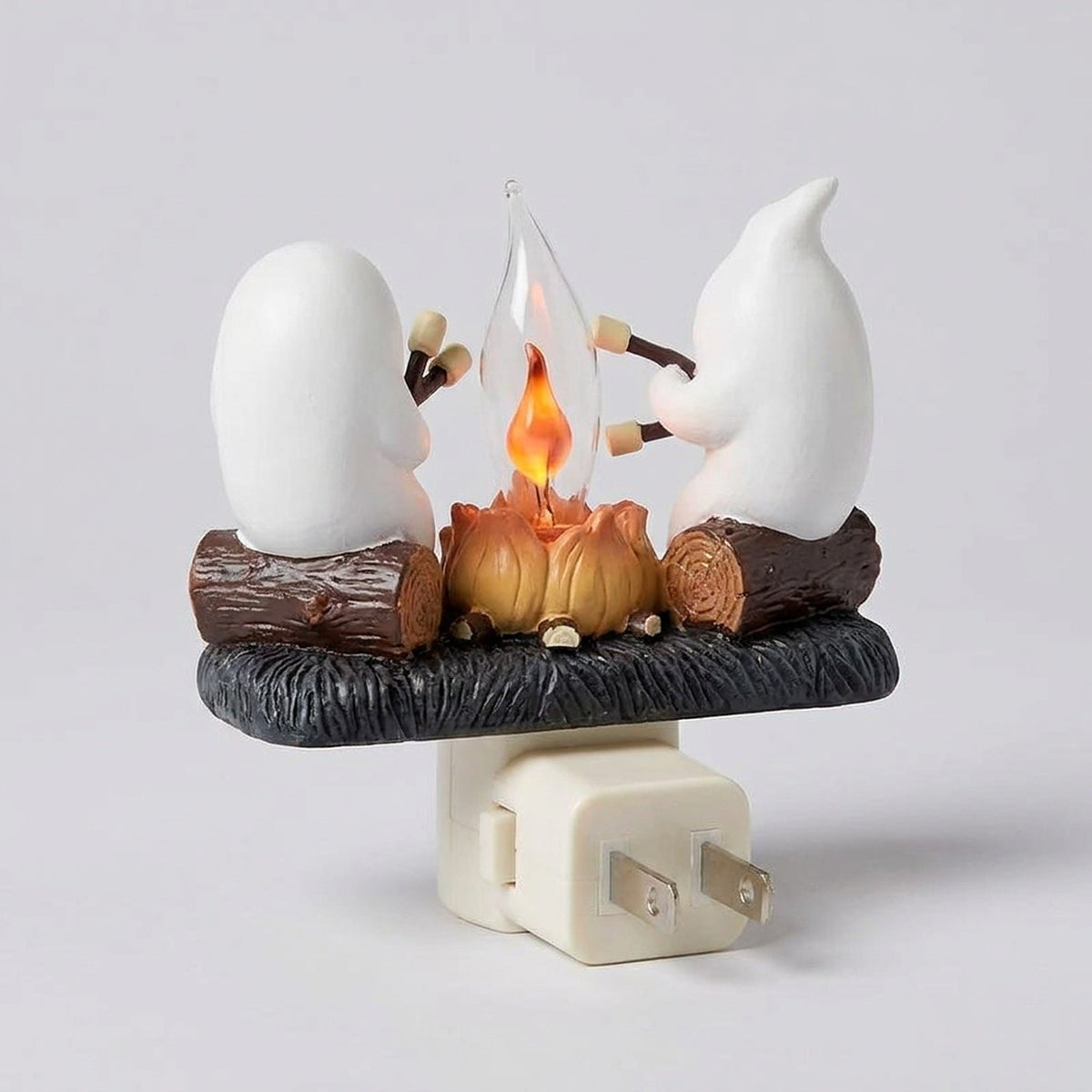 Lampka nocna „Ognisko duszków” 11 cm, migoczące światło, lampka do gniazdka, nastrojowe oświetlenie na Halloween, dekoracja | Sansoti