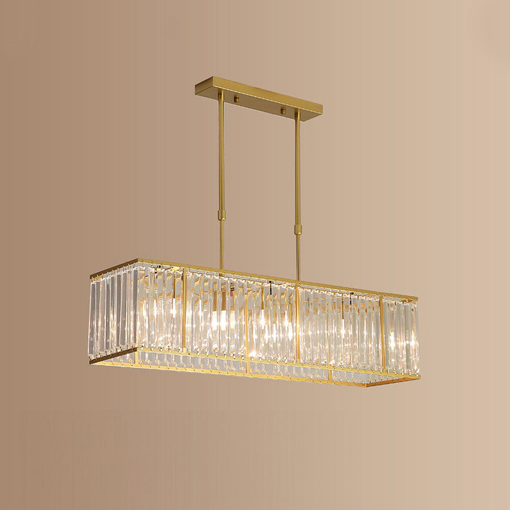 Crystal Linear Pendant Light for Kitchen Island, Dining Room Ceiling Chandelier, Scandinavian Design | Sansoti