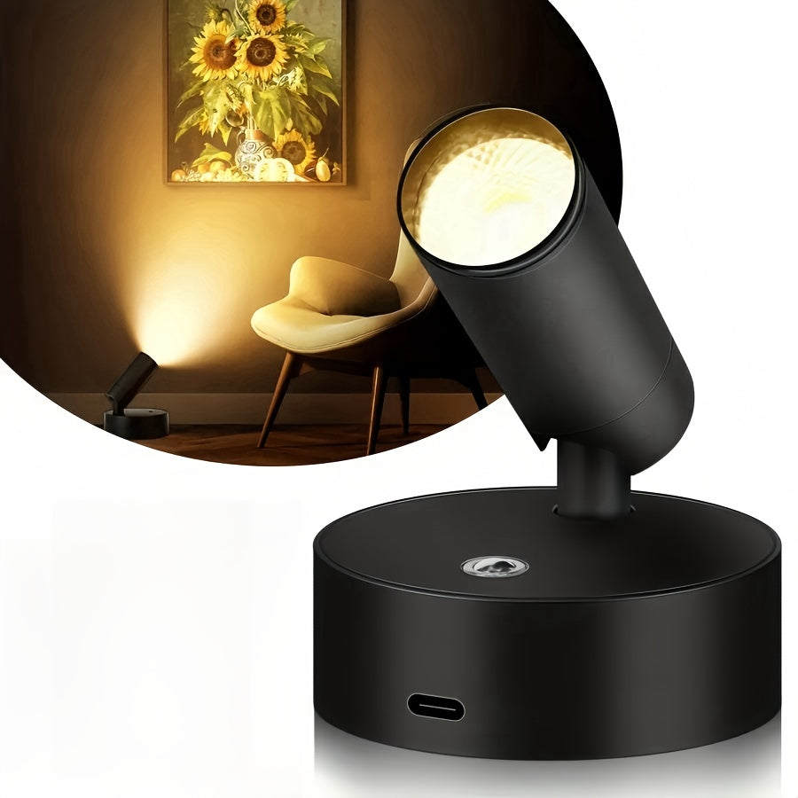 Oplaadbare LED Accentspot met Dimfunctie - Draadloos Accent Lichtpunt voor Kunst en Planten - Touch Bediening USB Oplaadbaar Spotlampje - Flexibele Decoratieverlichting | Sansoti
