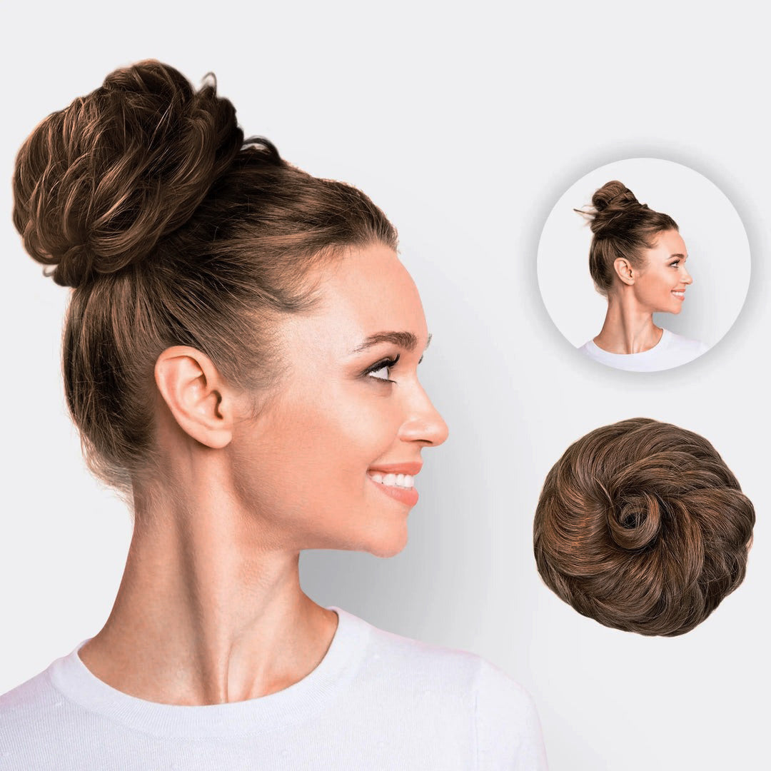 Haarextension Scrunchie Synthetisch Haar Volume Knot Elastiek Diverse Kleuren Haar Styling Accessoire Haaropsteek | Sansoti