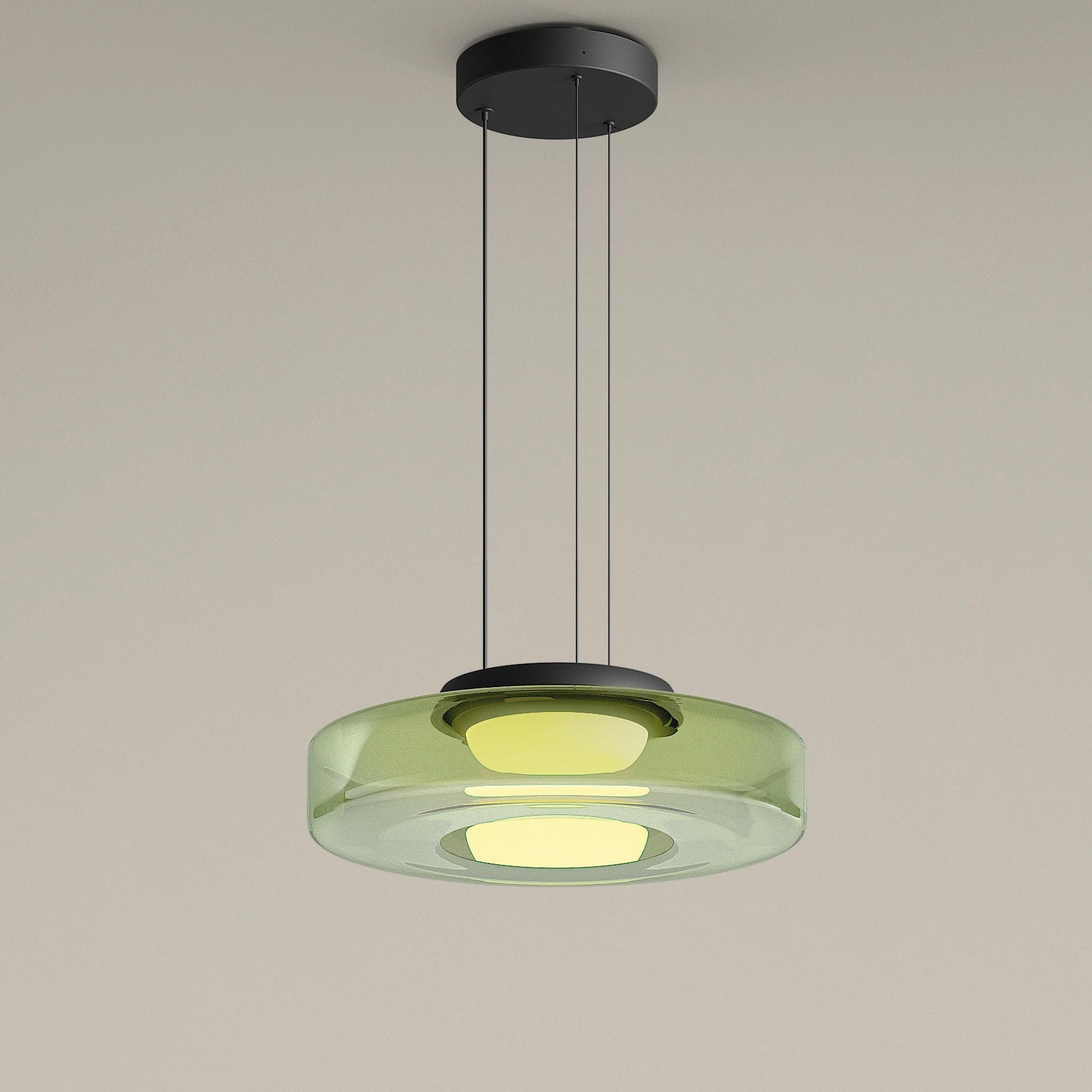 Zenor gelaagde hanglamp glas amber eetkamer woonkamer design verlichting modern gelaagd glaslamp | Sansoti