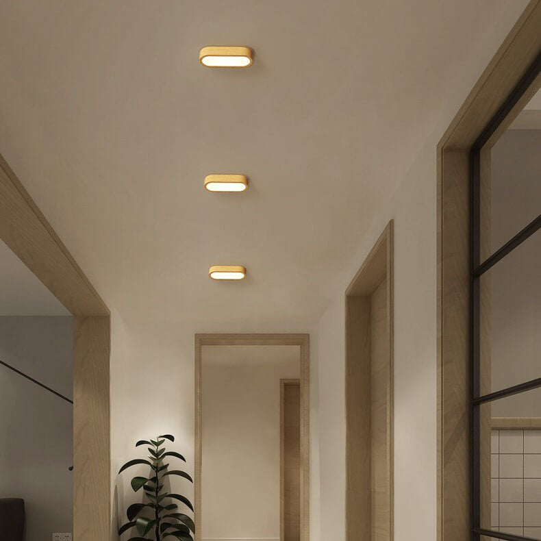 Plafondlamp Hout met Ingebouwde LED 8W – Moderne Flush Mount Verlichting in Natuurlijke Houtnerf Finish | Sansoti