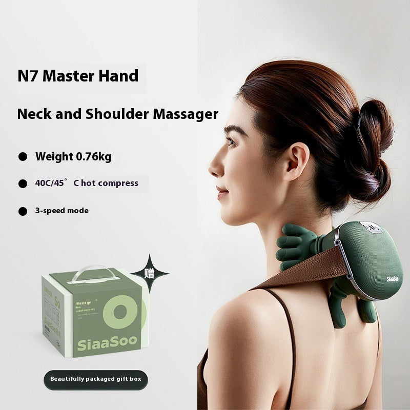 Nekmassageapparaat met Warmtefunctie en 4D Kneedsysteem | Draadloos Oplaadbaar | Sansoti