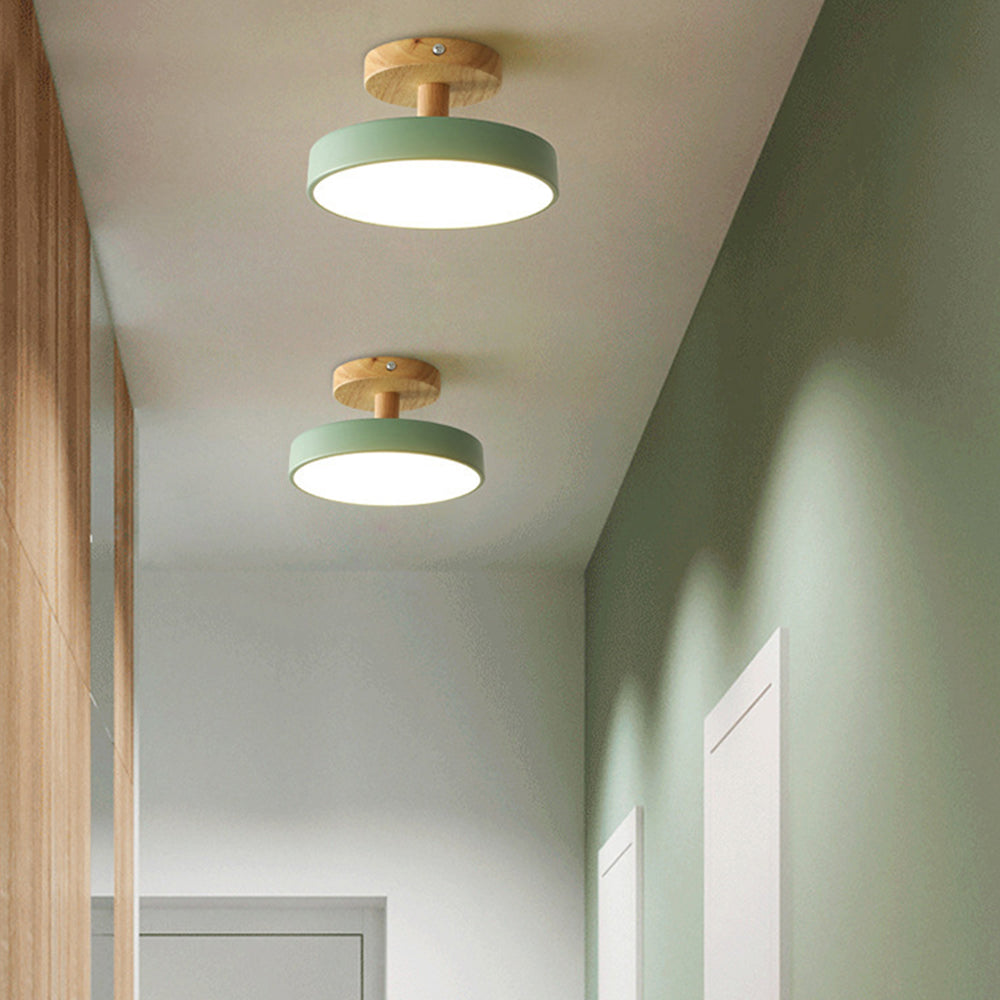 Pedol plafondlamp LED 12W hout groen plafondlamp slaapkamer hal Scandinavisch design moderne verlichting kleine ruimtes | Sansoti