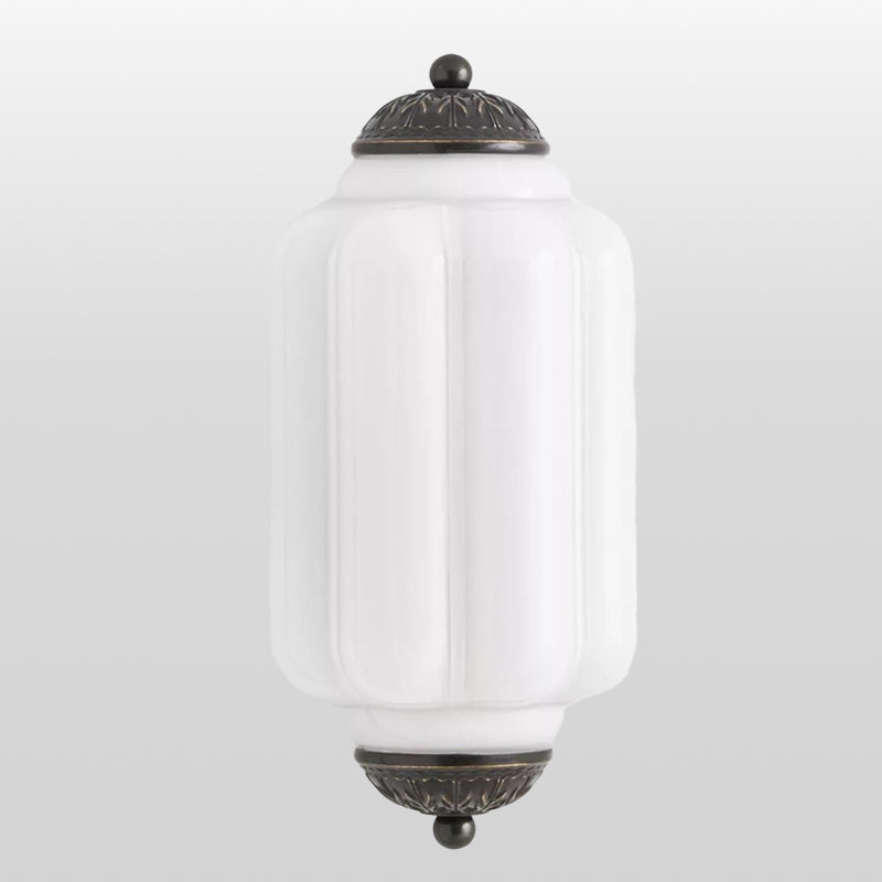 Eloise Vintage Scalloped Milk Glass Wall Sconce - Modern Accent Lighting for Bathroom and Bedroom
