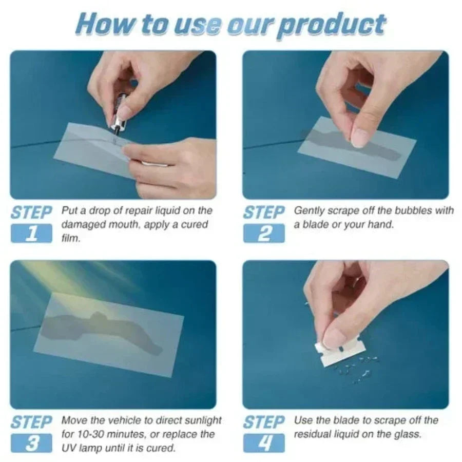 Glass Repair Kit Transparent Resin for Window Smartphone Mirror Cracks Damage Repair Professional Kit | Sansoti