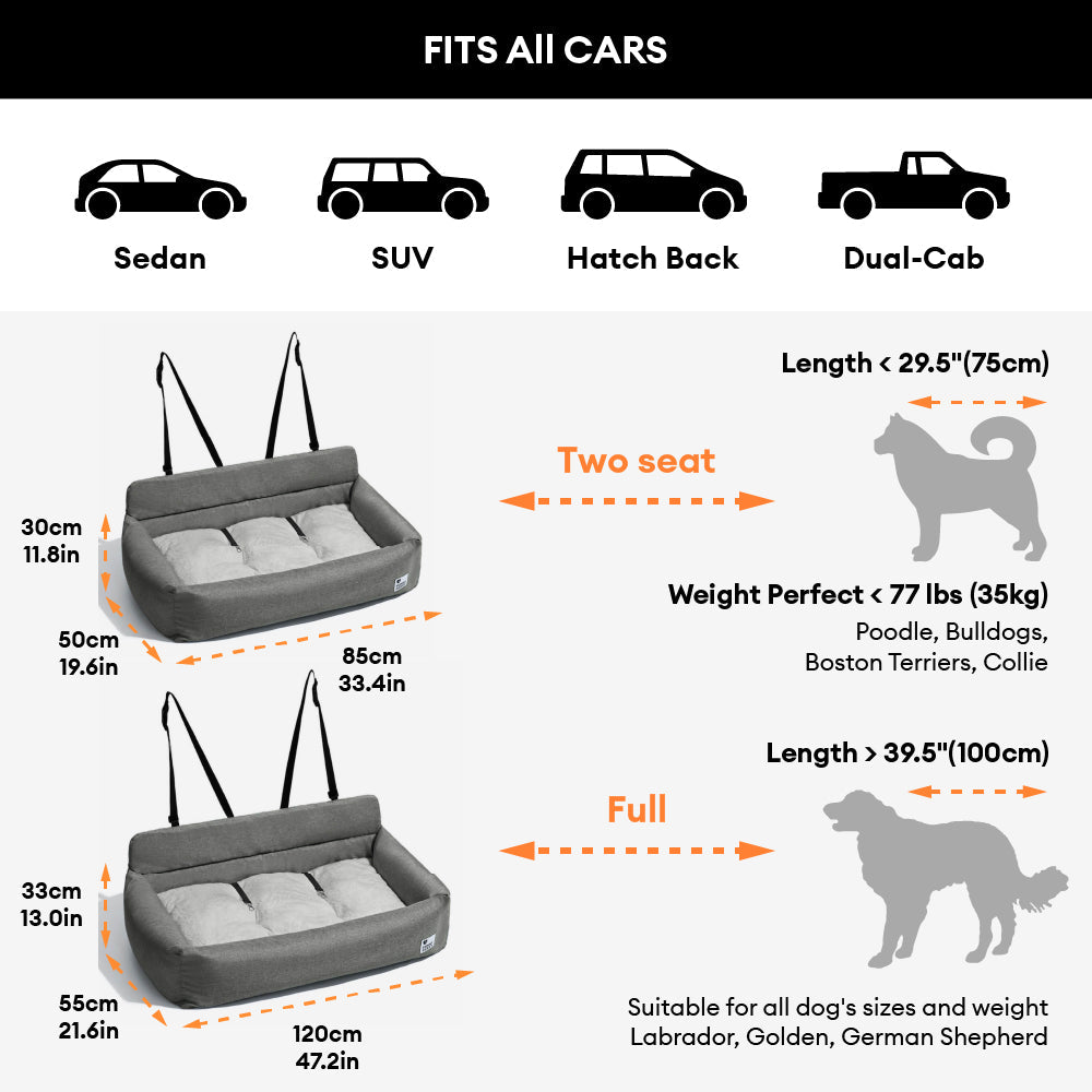 Autostoelhoes Hond Achterbank Waterafstotend 50x40x30 85x50x30 120x55x33 cm Wasbare Beschermhoes Auto Reizen | Sansoti